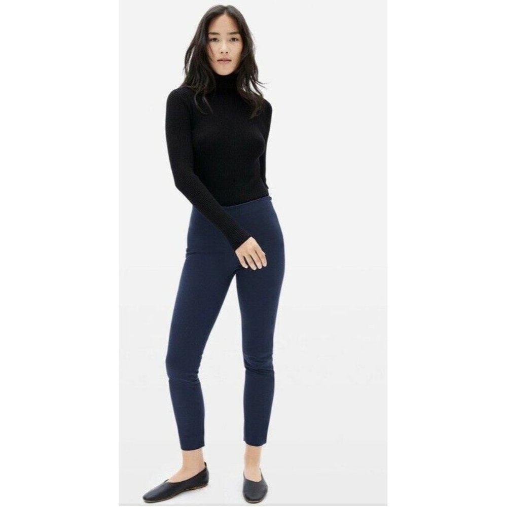 Everlane Women's Side Zip Stretch Cotton Pant Navy